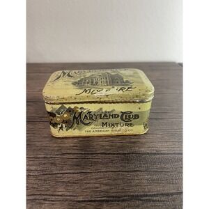 Vintage Maryland Club Mixture Tobacco Tin 🟡 American Tobacco Co. Antique Decor